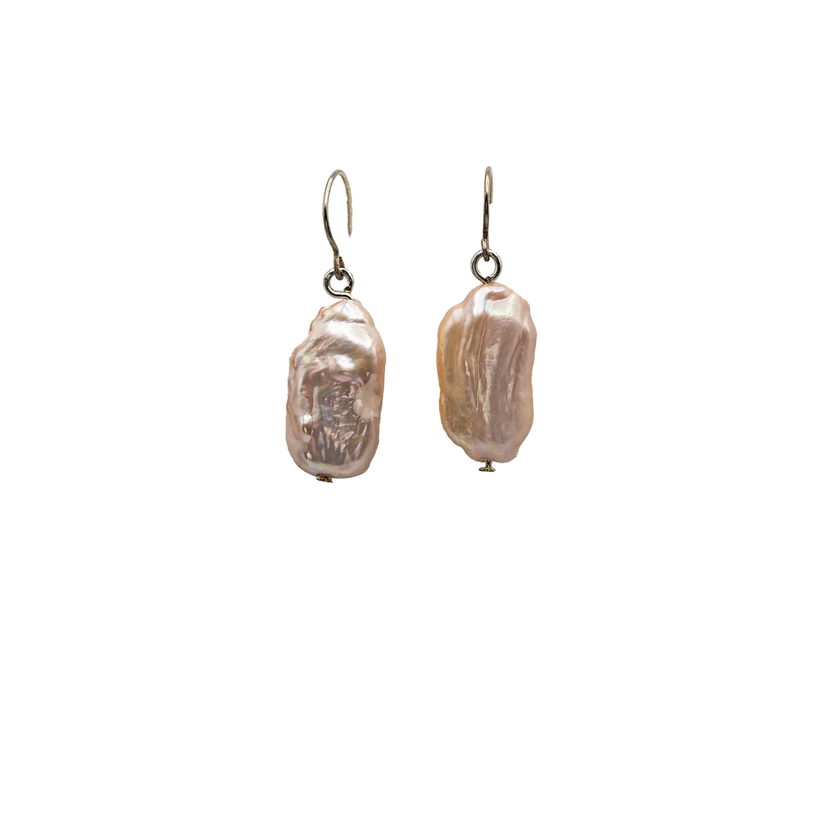Pearl Blush freeform freshwater pearl drop earrings